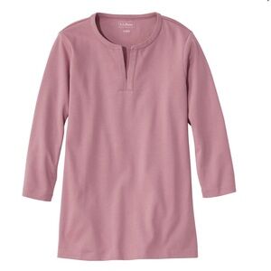 L.L.Bean NWT Three-Quarter-Sleeve Splitneck Tunic Size Medium in Washed Orchid